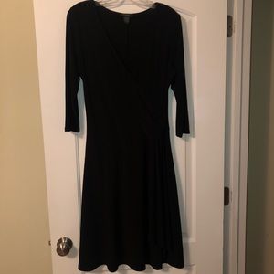 APNY black v-neck stretchy dress L